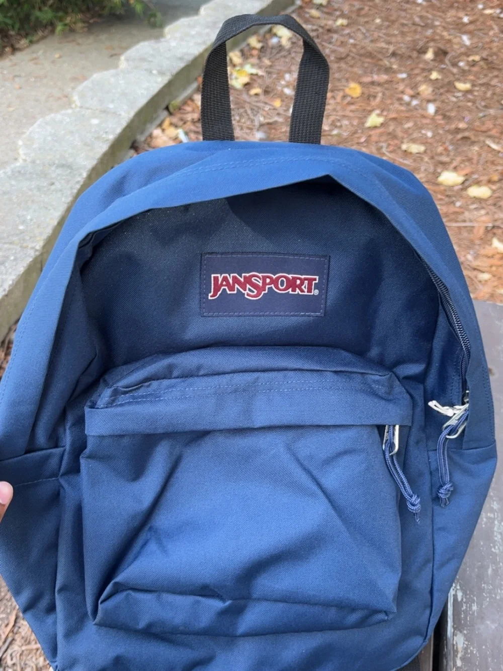 Jansport Navy Blue Classic Backpack with Front Pocket